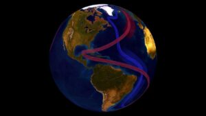 Atlantic Meridional Overturning Circulation (AMOC), a vast conveyor belt of ocean currents that redistributes heat across the planet