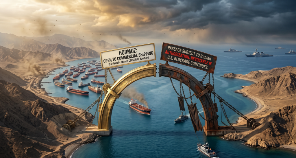 Iran's Hormuz Reopening Declaration Collapses Into Conditional Threat as Trump Holds U.S. Blockade