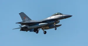 Romanian F-16 patrolling the Black Sea amid the growing NATO drone threat