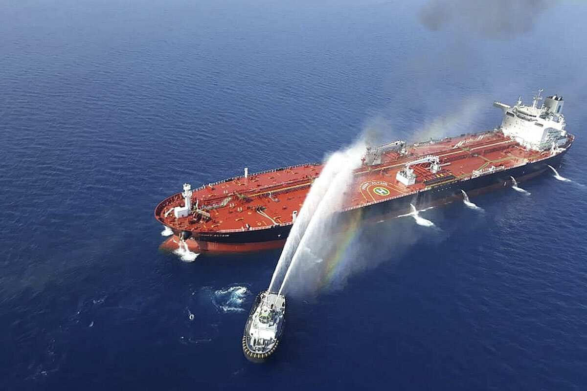 Tanker at anchor as global oil supply tightens during the Iran conflict