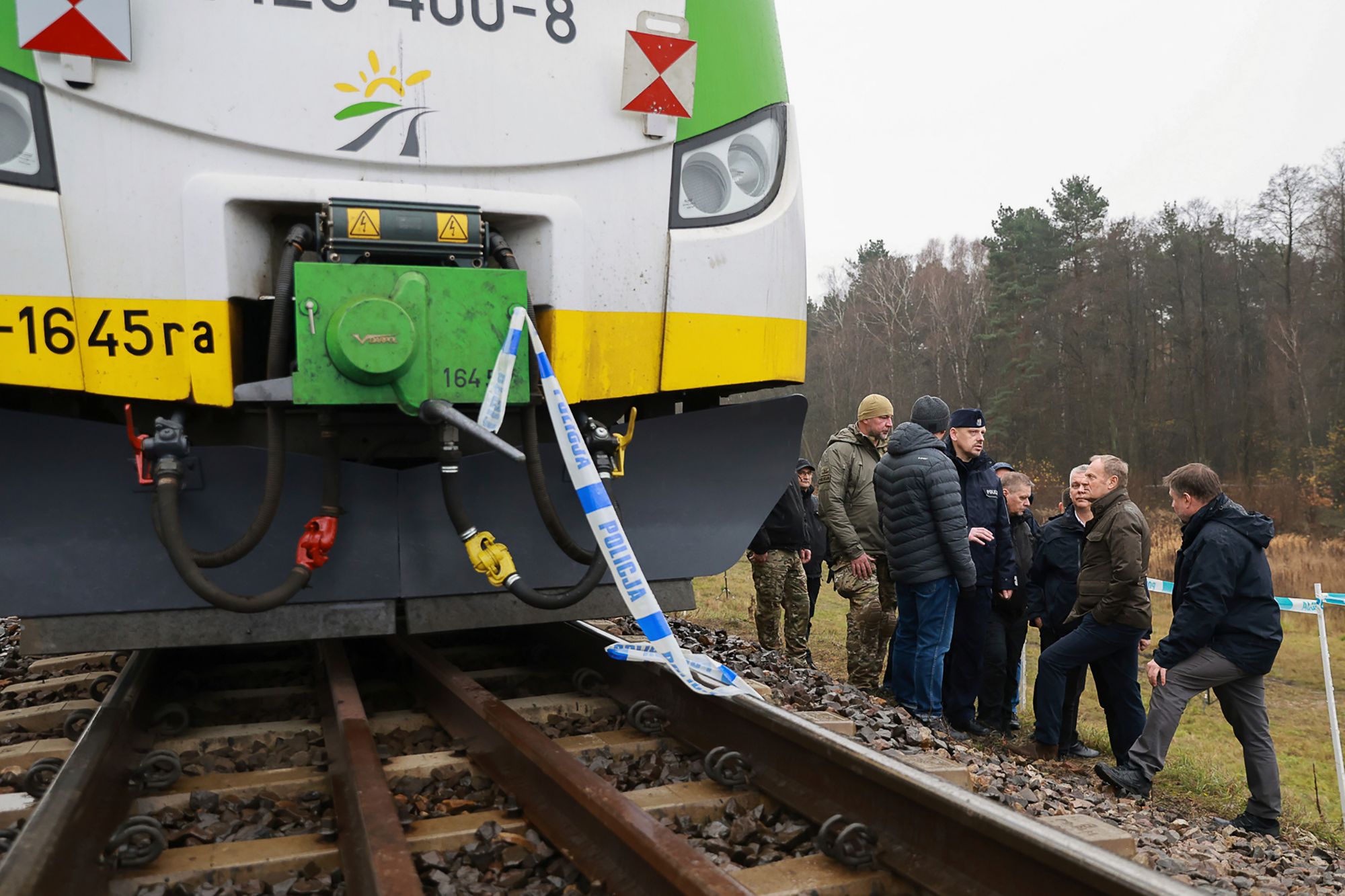 Damaged railway line in Poland after suspected Russian sabotage in Europe